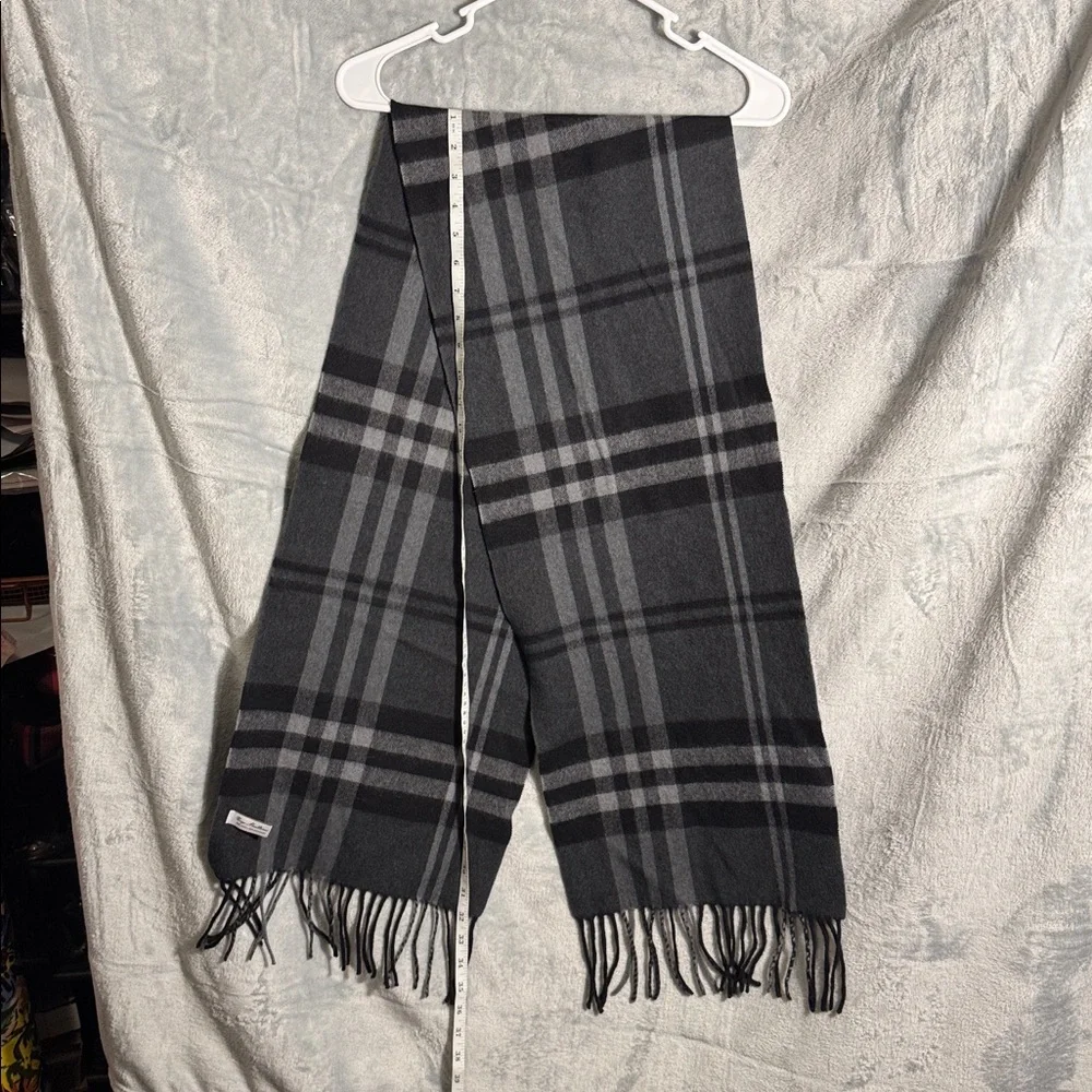 Enzo Mantovani Wool Cashmere Scarf black and‎ gray classic quality